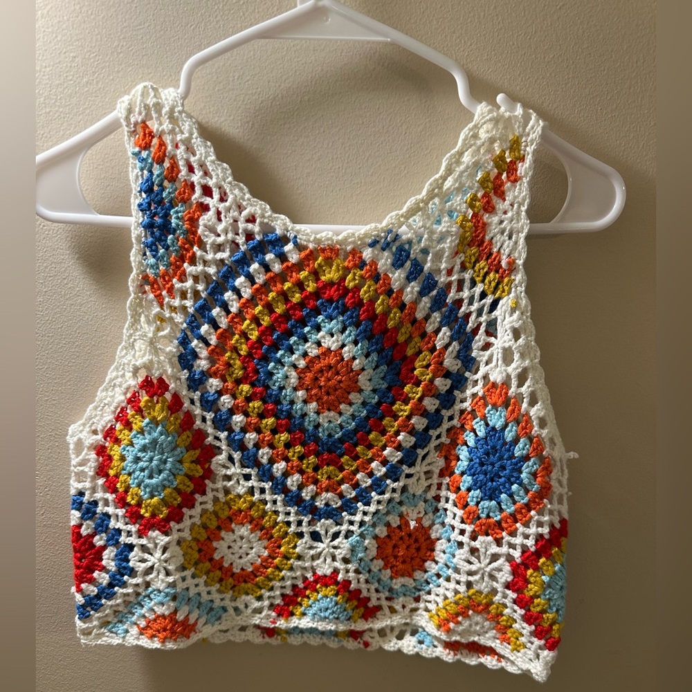 Altar'd State Multicolor Crochet Crop Top